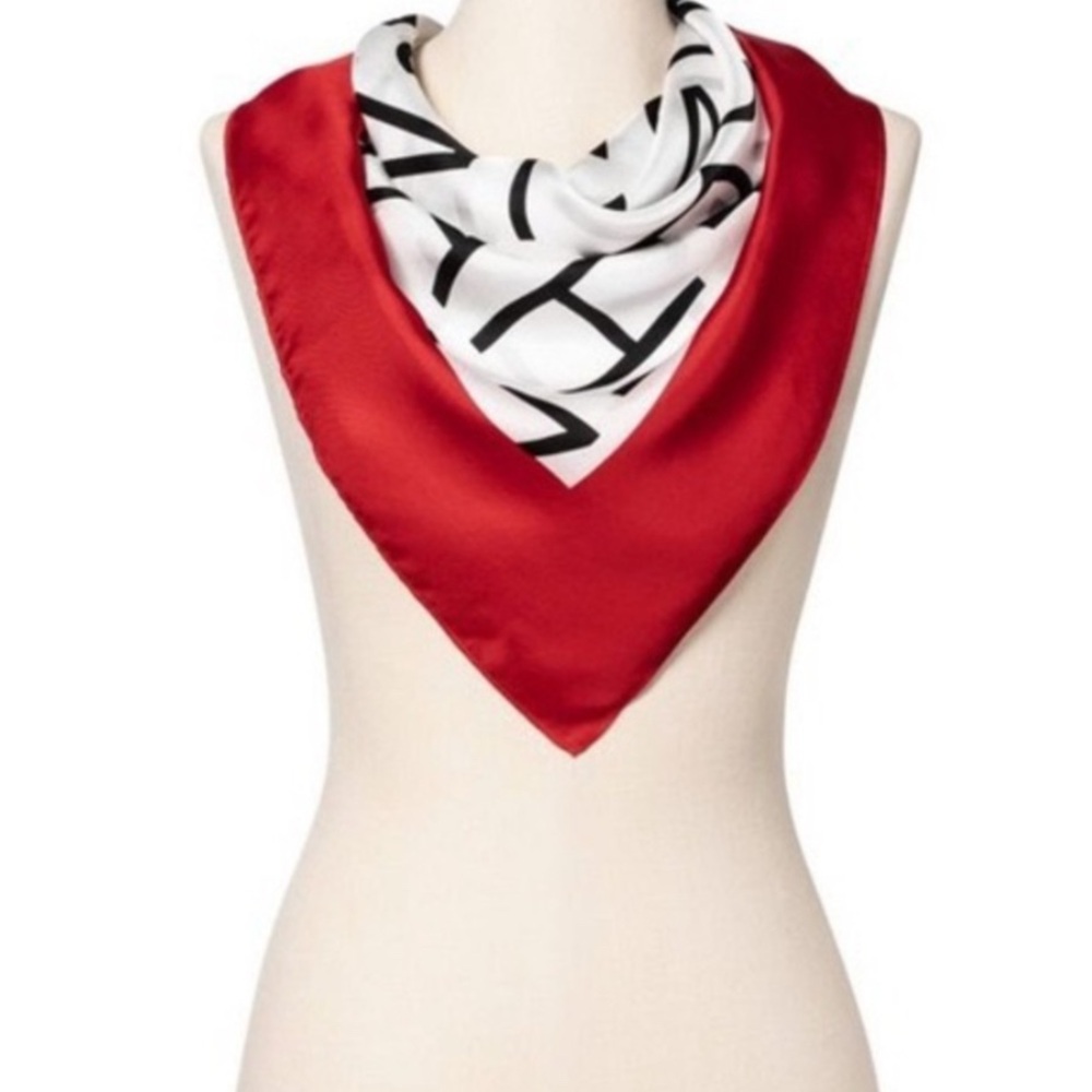Isaac Mizrahi for Target Red/White 100% Silk Scarf